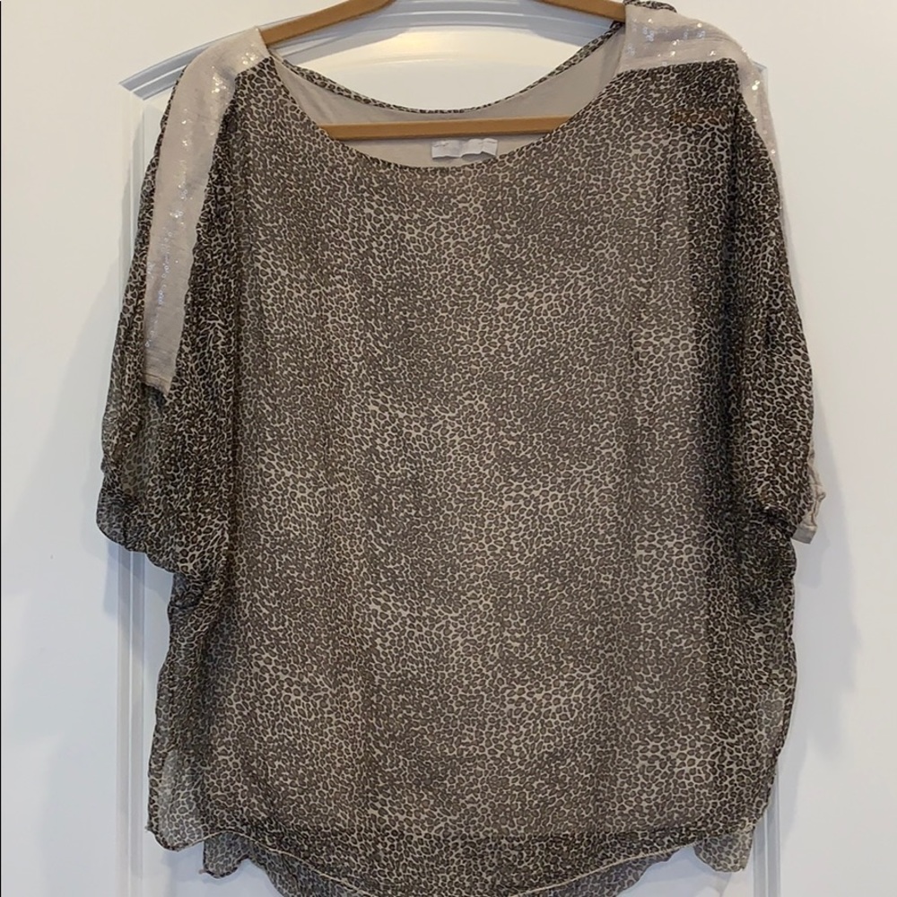 Animal print silk blouse